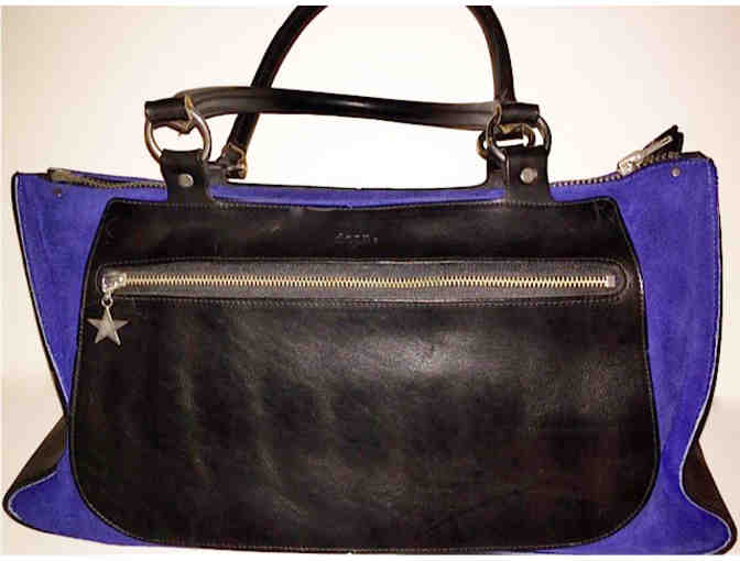 Dean Brand - Large Blue and Black Leather Satchel