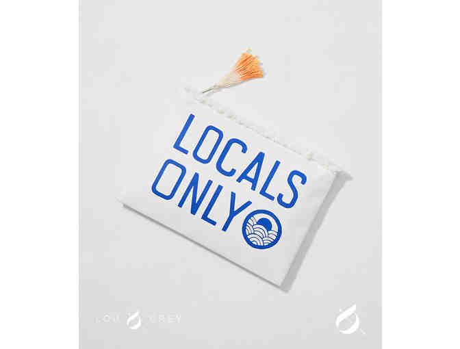 White and Blue Sundry "Locals Only" Pouch - Photo 1