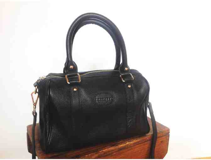 Terzetto Loreto Leather Satchel Handbag - Black