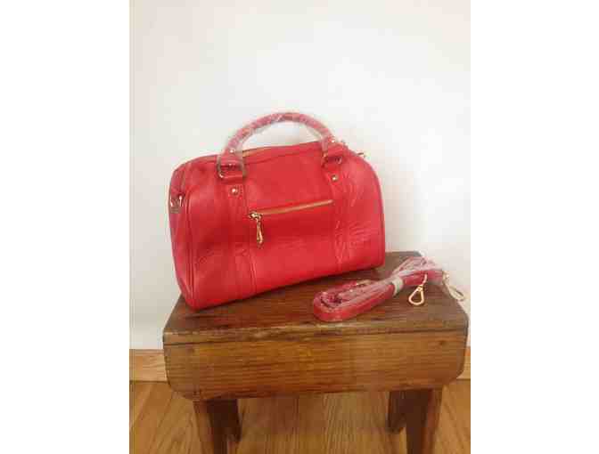 Terzetto Loreto Leather Satchel Handbag - Red