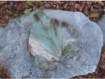 Spillwood Pottery Rhubarb Leaf Decorative Pottery Dish