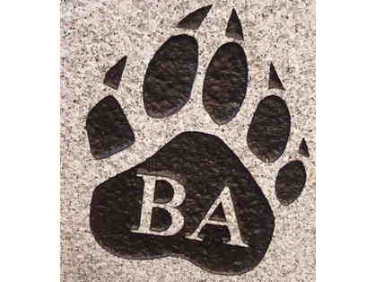 Granite BA Pawprint Engraved Stone