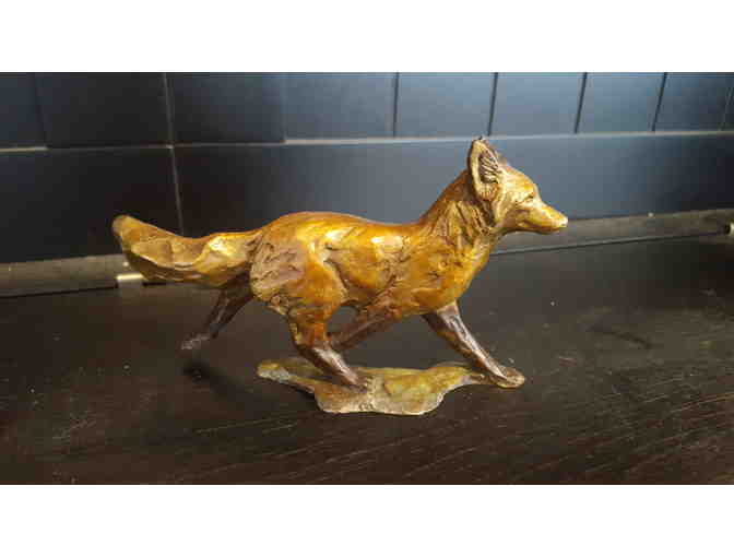 Hand Sculpted Bronze Fox Miniature Statue