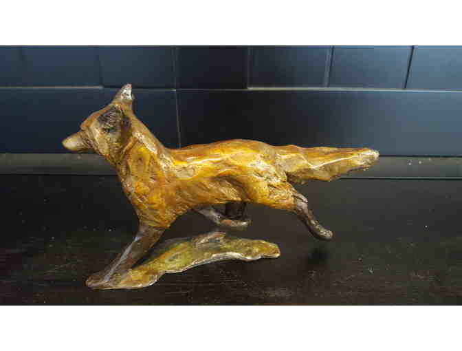 Hand Sculpted Bronze Fox Miniature Statue