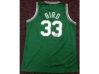Larry Bird Hand Signed Boston Celtics Jersey #33