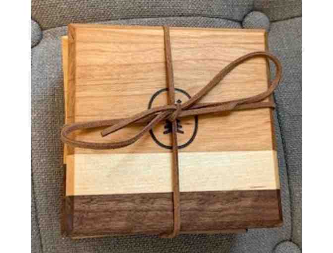 Handcrafted Hardwood Cutting Board and Set of Four Coasters