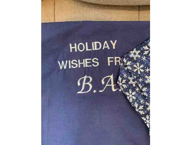 'Holiday Wishes from BA' Embroidered Table Runner and Towel Set