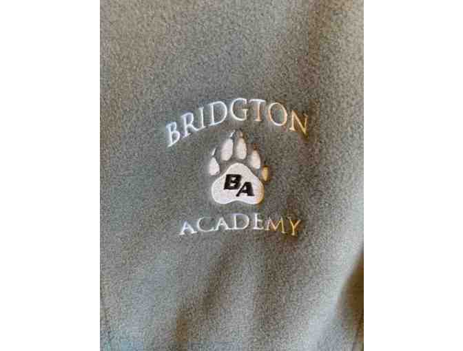 Men's XL Eddie Bauer Gray Fleece Vest with Bridgton Logo