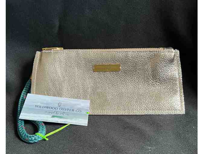 Wildwood Oyster Gold Leather Clutch
