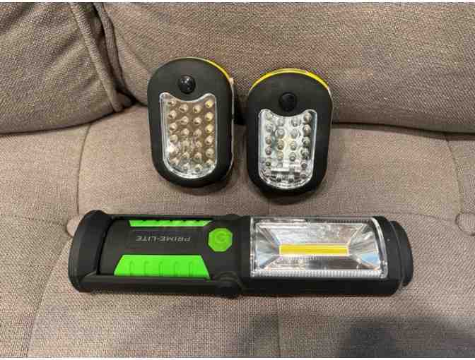 Collection of Three Magnetic LED Flashlight / Work LIghts