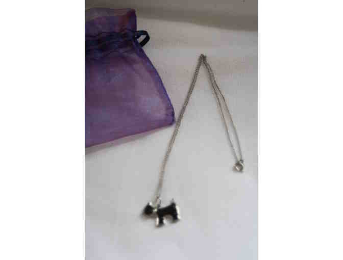 Black Diamond Accent Scotty Dog Necklace