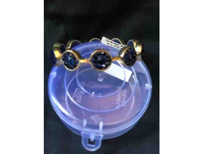 Saachi Marquis Bangle Bracelet - One Sapphire Blue Bangle