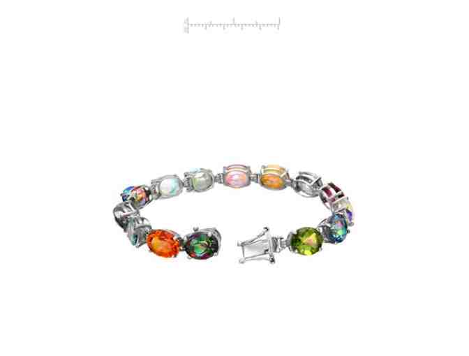 Stunning Multicolor Tennis Bracelet With Oval Stones