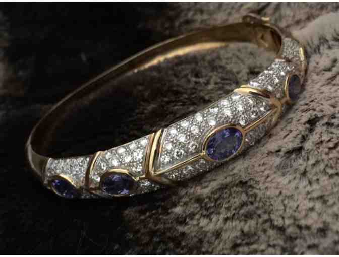 Diamond & Tanzanite Bracelet in 18K Yellow Gold - Photo 1