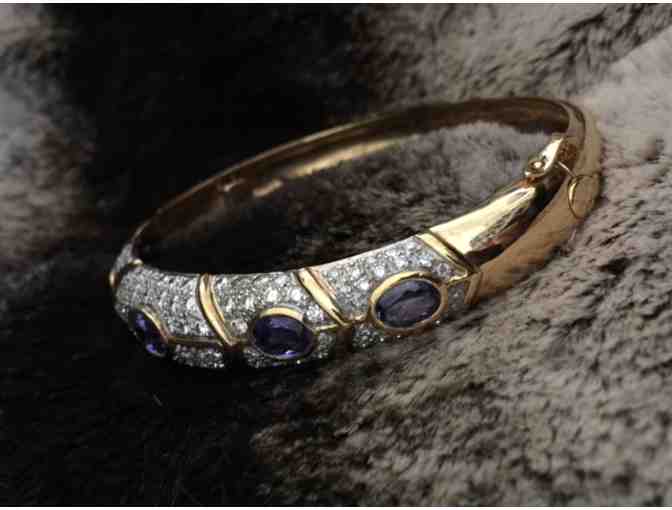 Diamond & Tanzanite Bracelet in 18K Yellow Gold - Photo 3