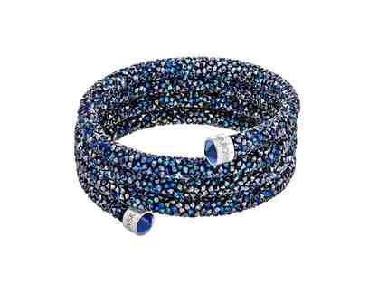 Genuine Swarovski Crystaldust Triple Wrap Cuff in Sapphire Blue