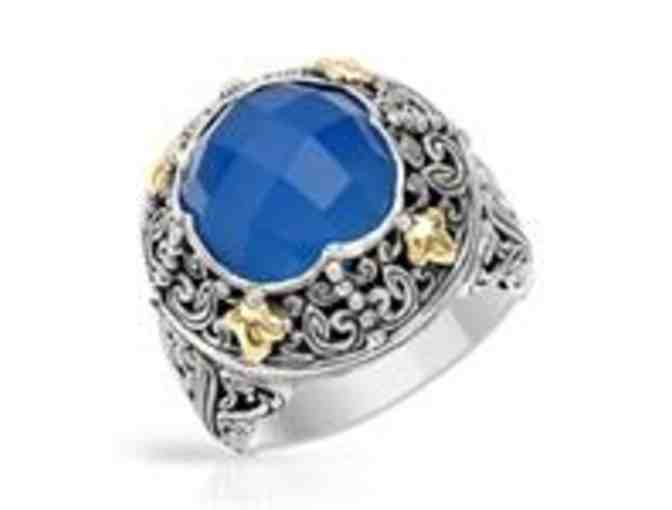 Chalcedony Ring in Sterling Silver with 18K Gold Inlay