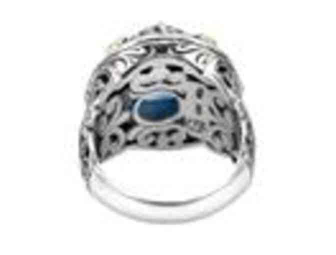 Chalcedony Ring in Sterling Silver with 18K Gold Inlay