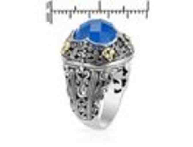 Chalcedony Ring in Sterling Silver with 18K Gold Inlay