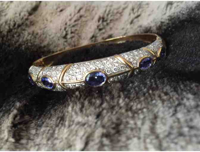 Diamond & Tanzanite Bracelet in 18K Yellow Gold
