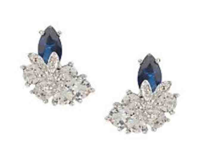 JACQUELINE KENNEDY COLLECTION SIMULATED SAPPHIRE EARRINGS with Cert. of Authenticity