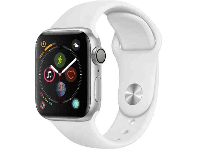 Apple Watch Series 4 in Silver/White Sports Band with GPS - Photo 1