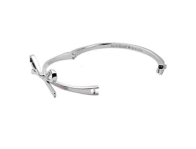 Kate Spade Designer Bow Bangle in Silver