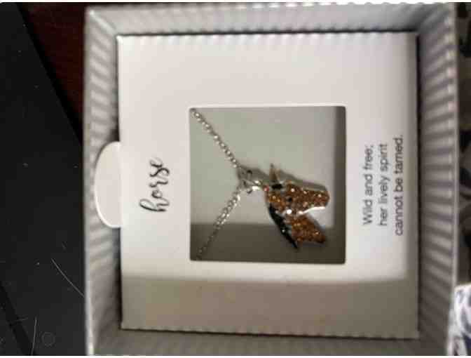 Horse Pendant with Crystals in Sterling Silver