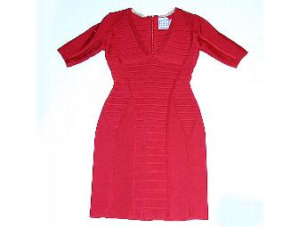 Christie Brinkley's red Herve Leger dress