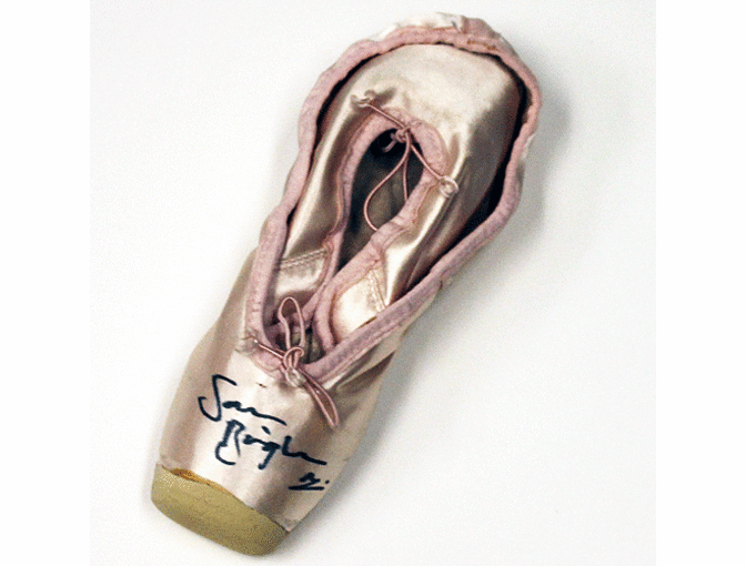Sarah Brightman's autographed ballet slippers from The Phantom of the Opera
