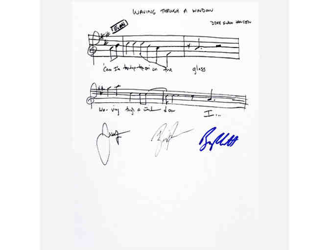 Handwritten and Signed "Waving through a Window" Musical Phrase from Dear Evan Hansen - Photo 1