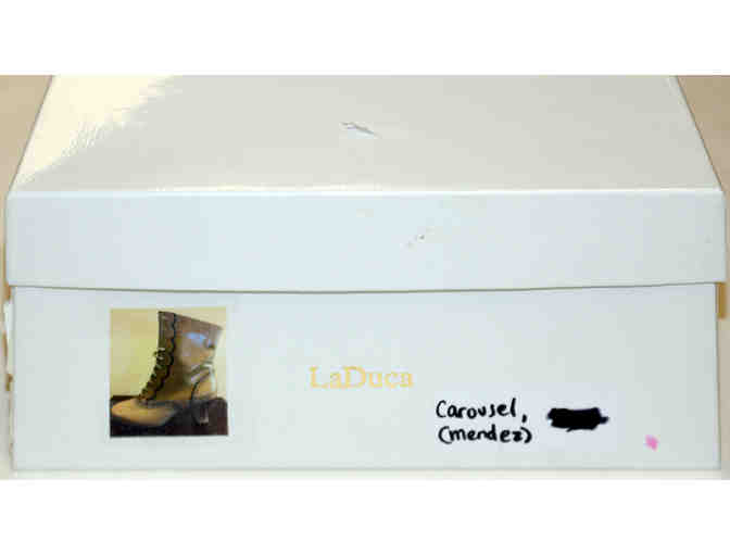 LaDuca boots created for and signed by Lindsay Mendez in Carousel
