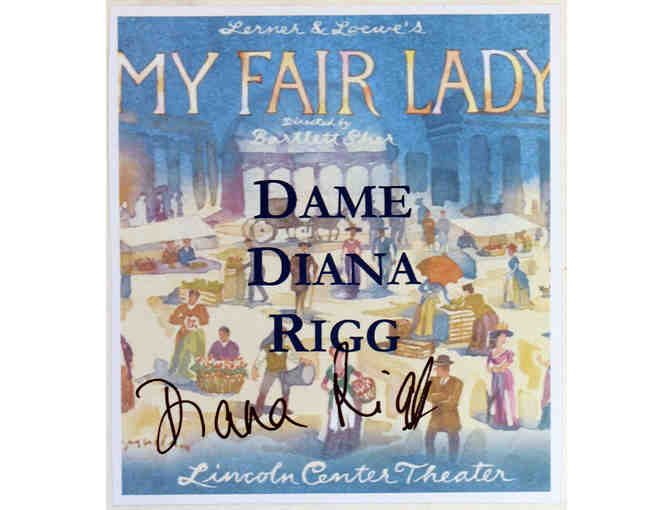 Diana Rigg-signed book and dressing room plate