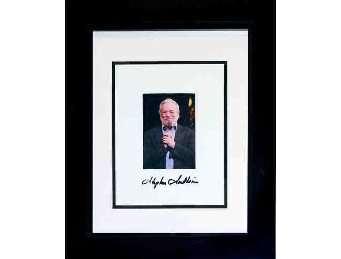 Framed an signed photo of Stephen Sondheim
