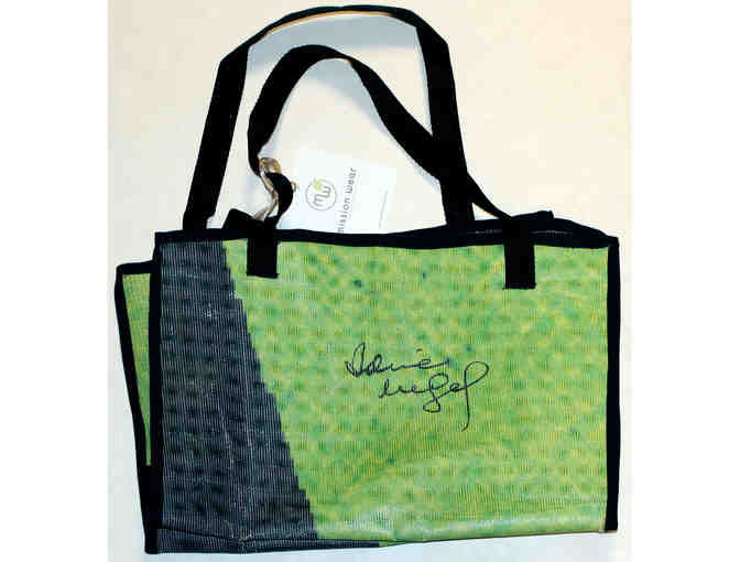 Idina Menzel-signed tote made from a Wicked billboard
