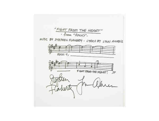 Handwritten and signed 'Fight from the Heart' musical phrase from Rocky