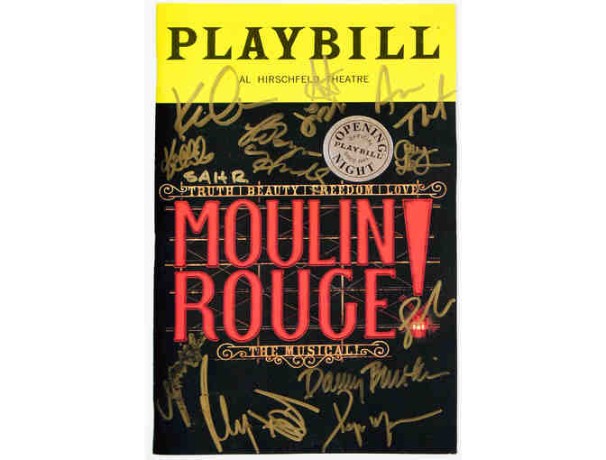 Moulin Rouge! opening night Playbill, signed by Danny Burstein, Aaron Tveit and more