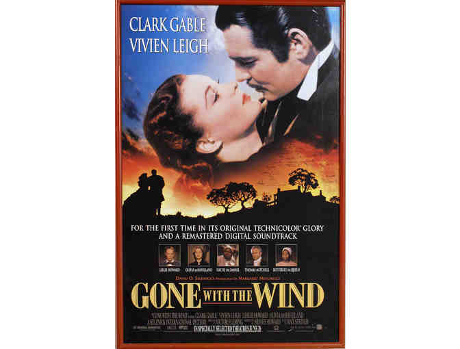 Gone With The Wind window card, signed by Olivia De Havilland