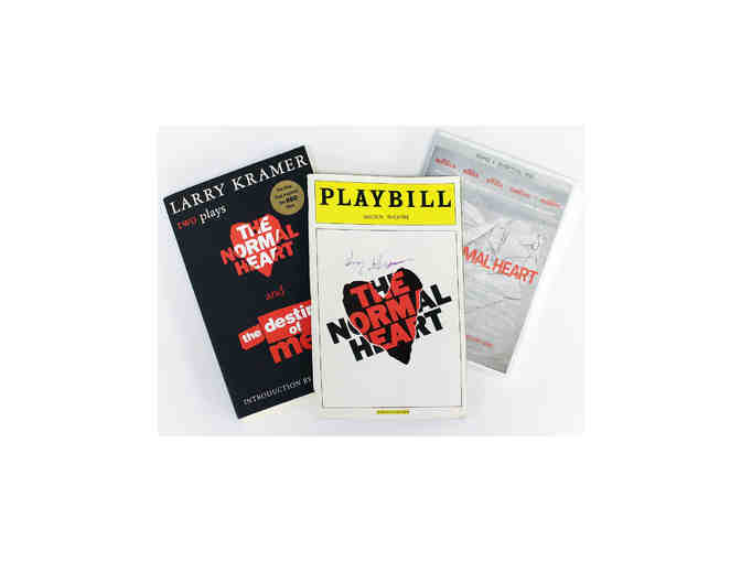 The Normal Heart Playbill, script and HBO DVD. Playbill and script signed by Larry Kramer