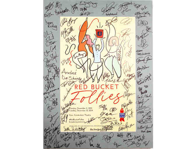 2019 Red Bucket Follies matted poster, signed by Christian Borle, David Byrne and more