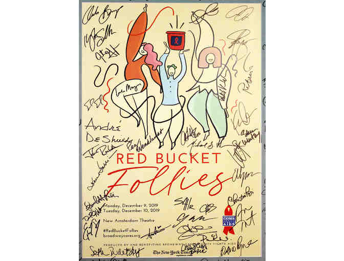 2019 Red Bucket Follies matted poster, signed by Christian Borle, David Byrne and more