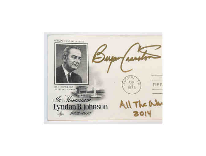 LBJ In Memoriam envelope, signed by Bryan Cranston