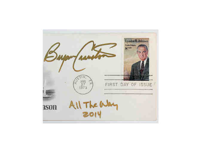 LBJ In Memoriam envelope, signed by Bryan Cranston