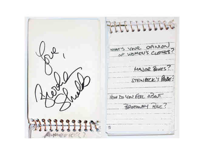 Notebook prop from Wonderful Town, signed by Brooke Shields