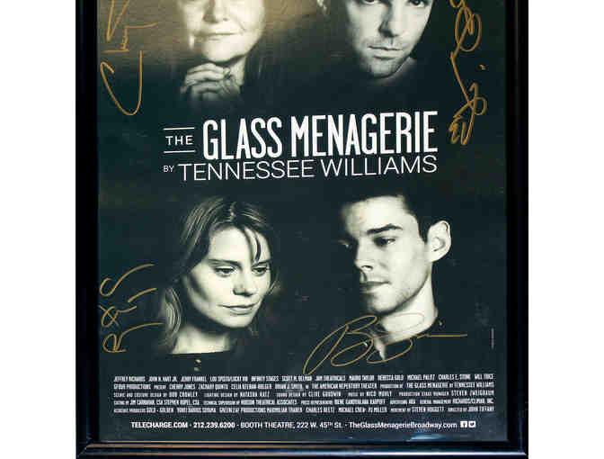 The Glass Menagerie poster, signed by Cherry Jones, Celia Keenen-Bolger, Zachary Quinto