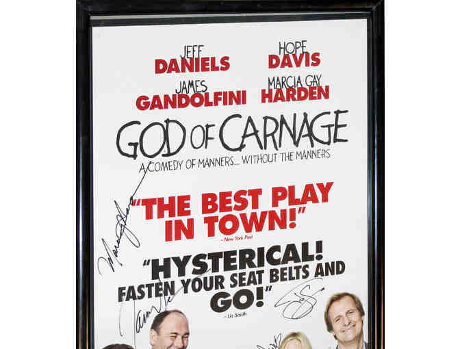 God of Carnage poster, signed by Jeff Daniels, Hope Davis, James Gandalfini and Marcia Gay Harden
