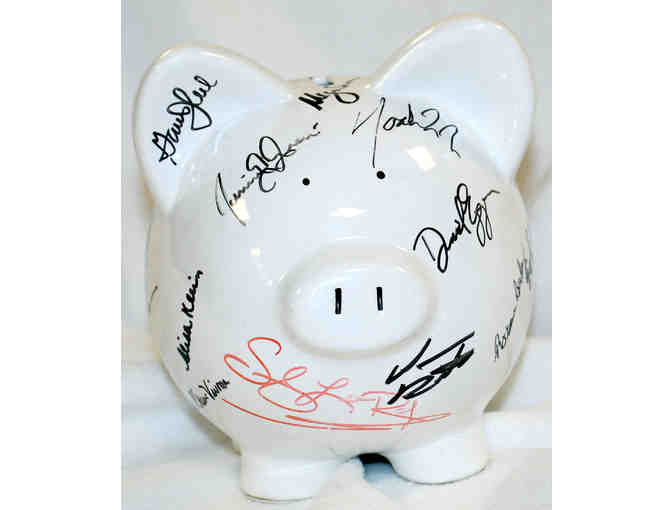 Thoroughly Modern Millie piggy bank, signed by entire Broadway cast