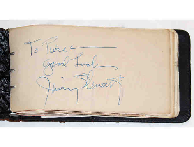 Autograph book circa 1945 (3 of 3) with notes, autographs from Gene Kelly, Jimmy Stewart and more