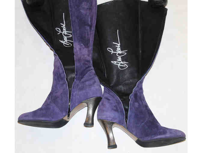 The Drowsy Chaperone boots worn and signed by Beth Leavel but cut during the Los Angeles tryout