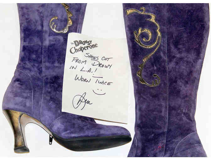 The Drowsy Chaperone boots worn and signed by Beth Leavel but cut during the Los Angeles tryout